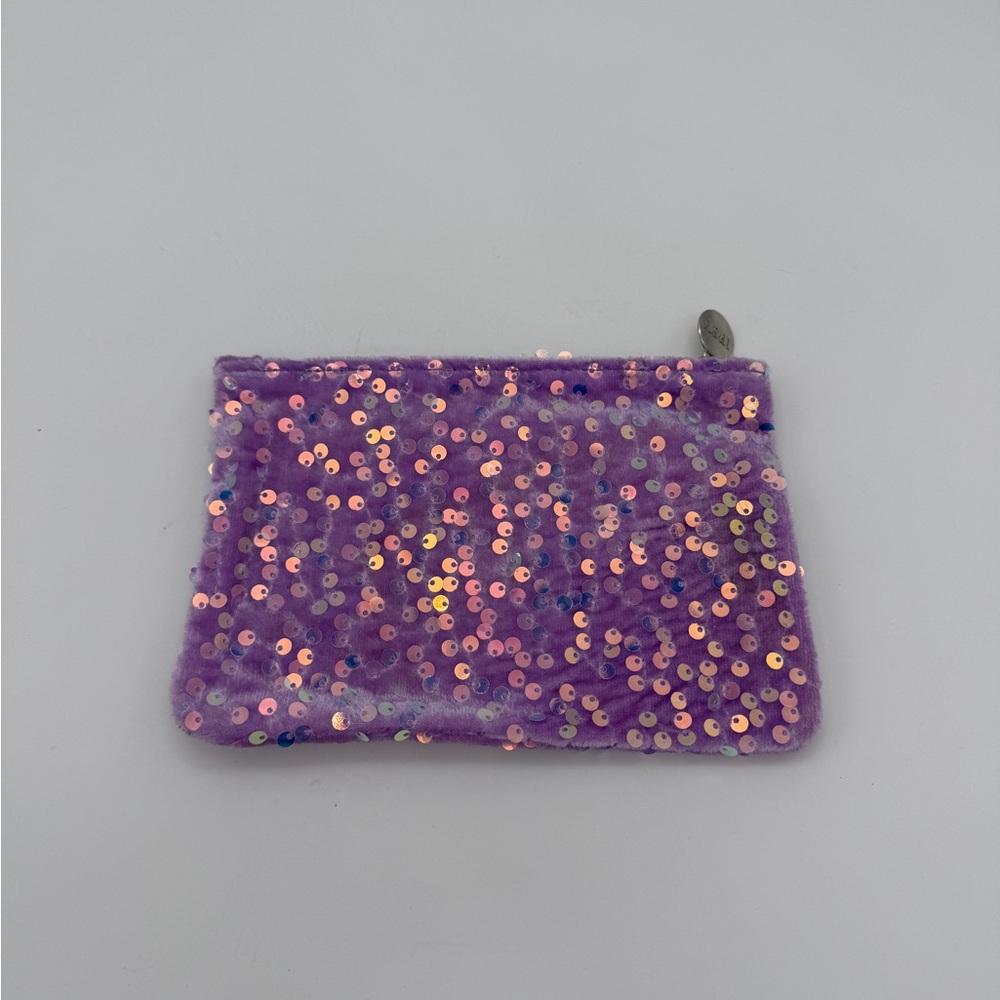 IPSY 2024 Glam Bag Collection Purple Iridescent Sequins With Charm Makeup Pouch